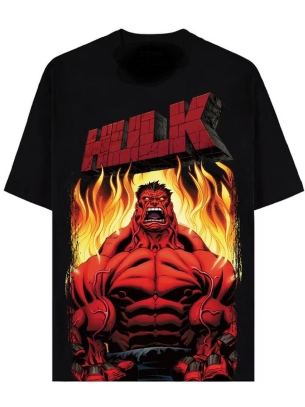 NEW MARVEL STUDIOS RED HULK WITH FLAMES MENS SHORT SLEEVE T-SHIRT LARGE